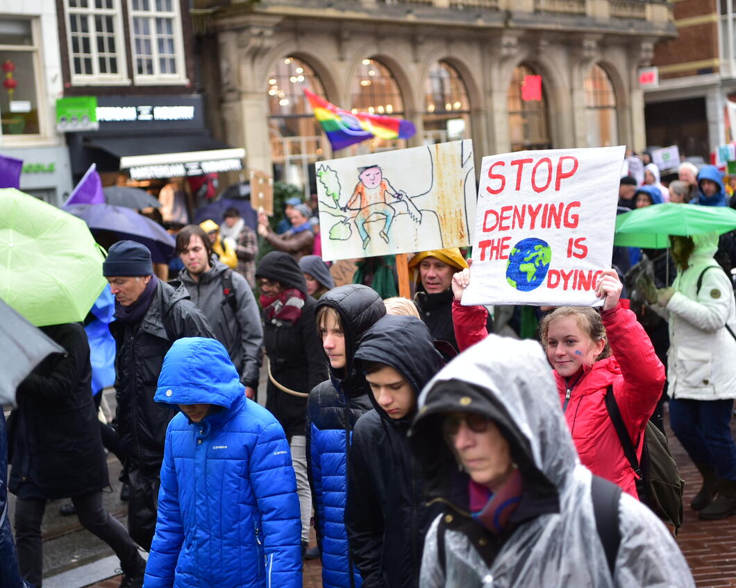 Klimaatborden demonstratie