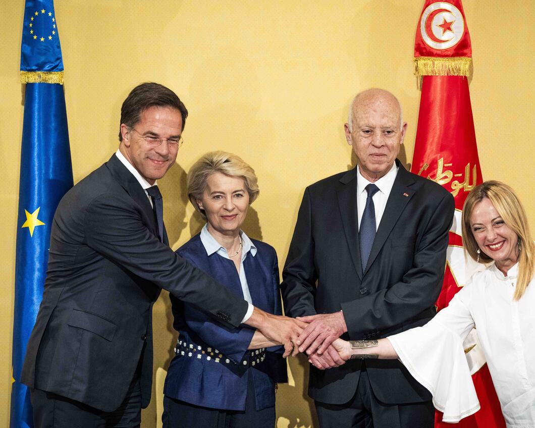 Rutte, Von der Leyen, Saied, Meloni