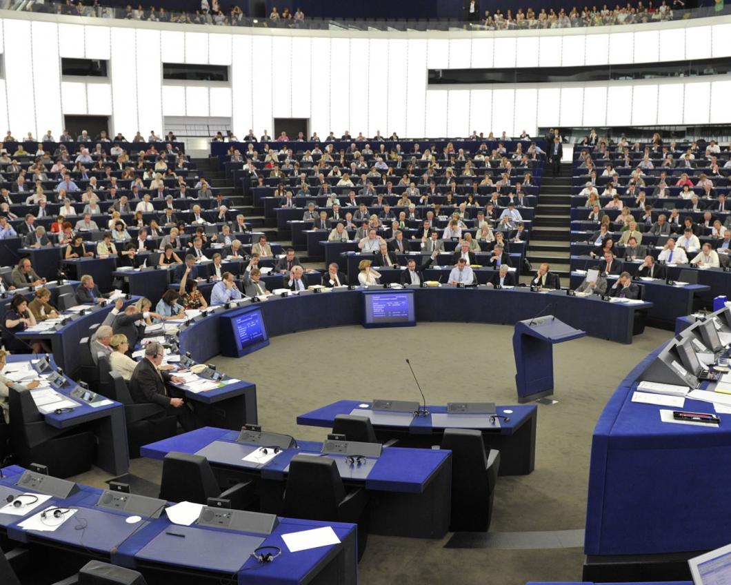 De plenaire zaal van het Europees Parlement